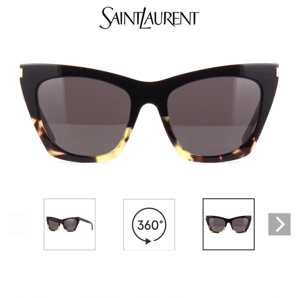 Saint Laurent Black and Brown Sunglasses with Oversized Frames
